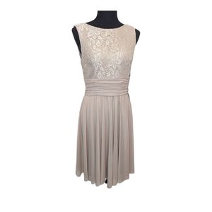 NWT JH Evenings Size 6 nude/champagne colored dress